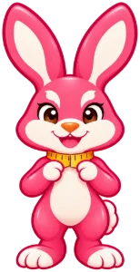 The bunny with the tape around the middle of its neck, looking ahead.