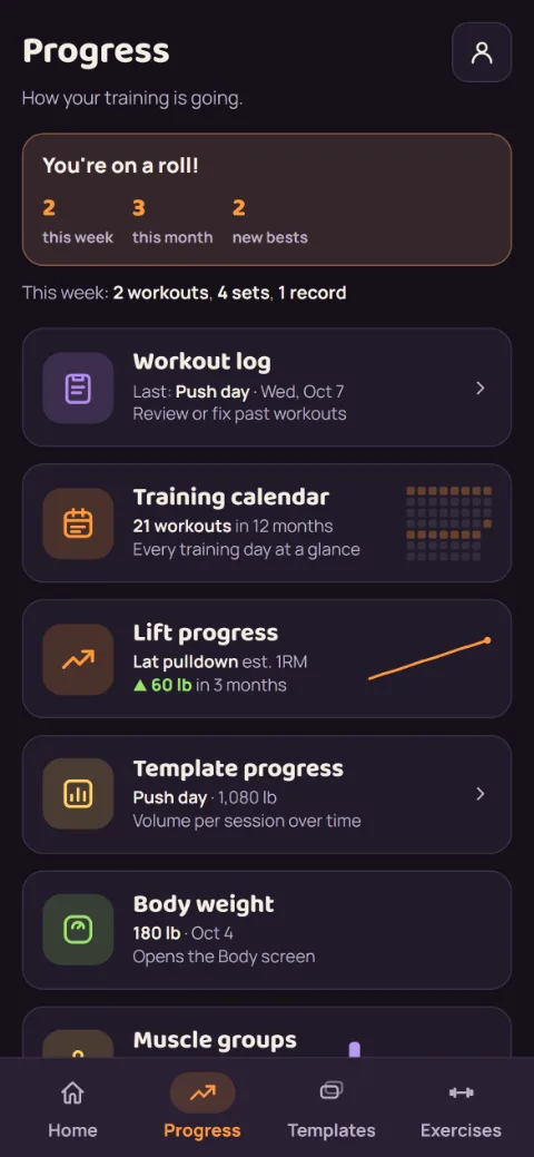 The Progress screen in Halloween with the Minimal mascot: no bunny art, just the cards.